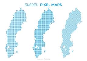 Pixel Sweden Map Vector Set