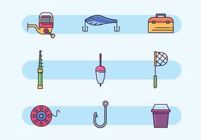 Colorful Fishing Equipment vector