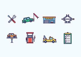 Iconos de reparación de coches vector