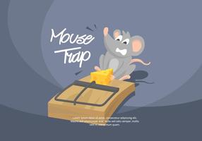 Ilustración de trampa de ratón vector