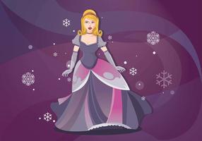 Dressed Up Princesa for Evening Gala Vector Background