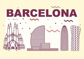 Barcelona City Skyline vector