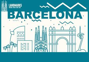 Barcelona City Skyline vector