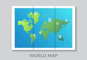 Folded World Map in Low Poly Style Vector 