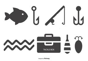 Colección de iconos de pesca vector