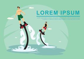 Profesionales Fly Boarding Vector