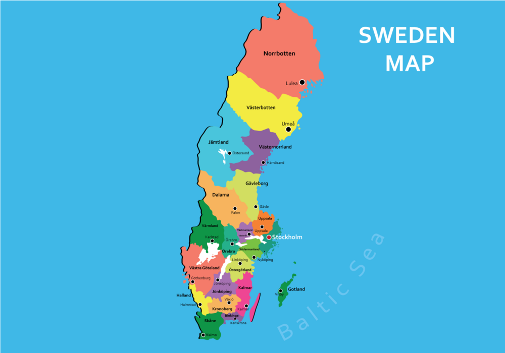 Sweden Map Vector Art, Icons, and Graphics for Free Download