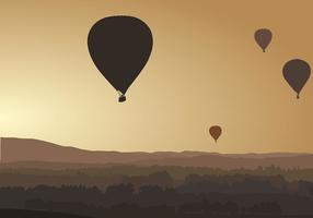 Hot Air Balloon Silhouette Free Vector