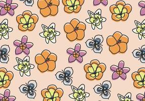 Hand Drawn Floral Pattern With Some Flowers vector