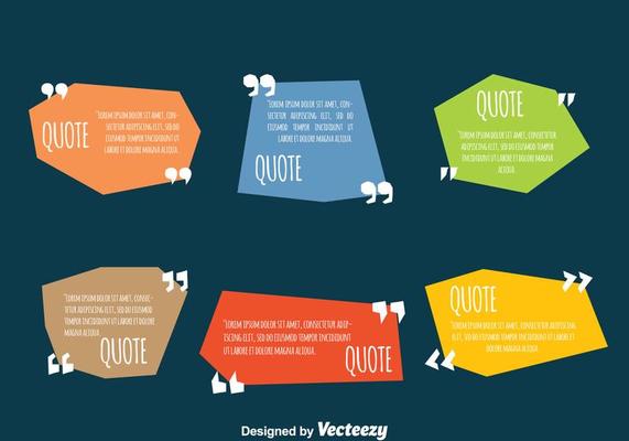 Colored Testimonial Quote Design Template Vectors