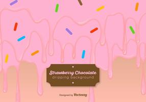 Strawberry Yogurt Drips Background vector