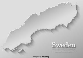 Vector Card Paper Sweden Map Template