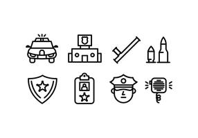 Police icons vector