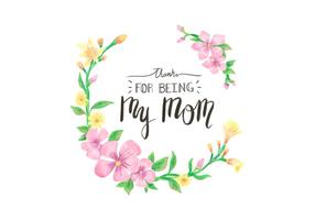 Cute vector marco floral con letras para el Día de la Madre de vacaciones