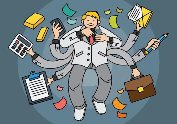 Multitasking Vector Background