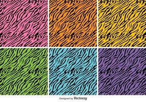 Vector Colorful Tiger Stripes Background Set