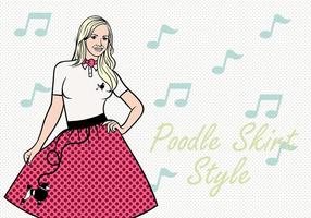 50s Poodle Skirt Vector Background 