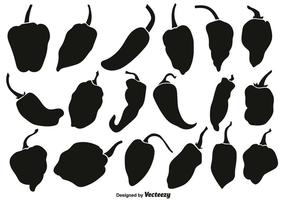 Vector Set Of Habanero Peppers Icons