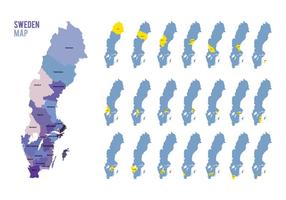 Vector de mapa de Suecia