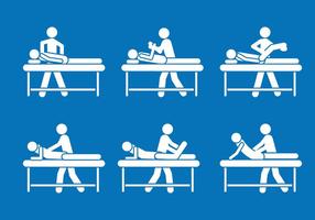 Physiotherapist pictogram symbol vector set