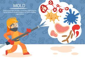 Cleaning Molds and Bacterias Vector Background 