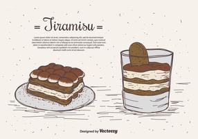 Fondo Tiramisu mano dibujado a mano vector