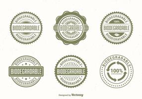 Green Biodegradable Vector Labels