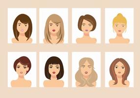 Mujer con diferentes vectores de estilo de pelo Avatar