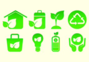 Conjunto De Iconos Biodegradables