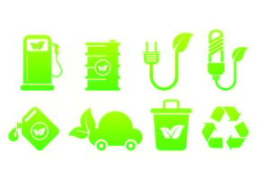 Conjunto De Iconos Biodegradables