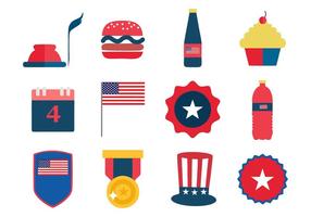 Free Independence Day 4th July Icons Vector