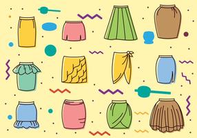 Vintage Skirts Icons vector