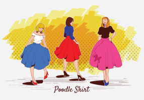 Poodle Skirt Ilustraciones Vectoriales vector