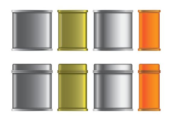 Blank Tin Box Vectors Set