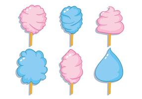 Candy floss vector set