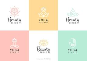 Beauty And Yoga Vector Logo Set