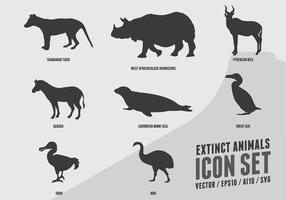 Silueta de animales extintos vector