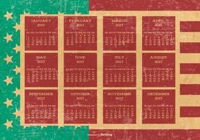 Calendario patriótico 2017 del estilo del Grunge vector