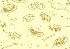 Outline Square Tiramisu Pattern Free Vector