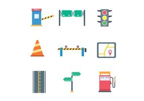 Colorful Traffic Icons vector