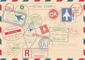 Set Of Retro Stamp Vectors 