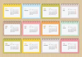 Calendario de escritorio gratuito 2018 con ilustración de plantilla de color suave vector