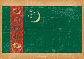 Grunge Bandera de Turkmenistán vector