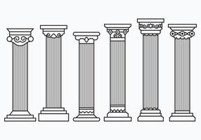 Conjunto de columnas corintias vector