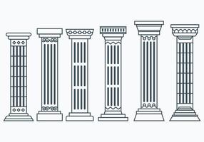 Conjunto de columnas corintias vector