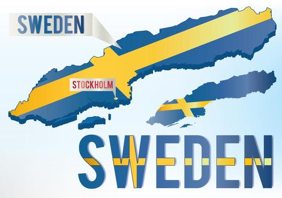 Flag Map Of Sweden