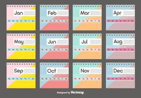 Desktop Calendar Template Set vector