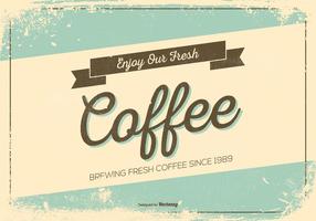 Cartel promocional del café retro del estilo del poster vector