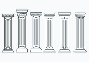 Conjunto de columnas corintias vector