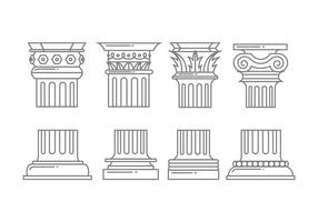 Roman column icons vector